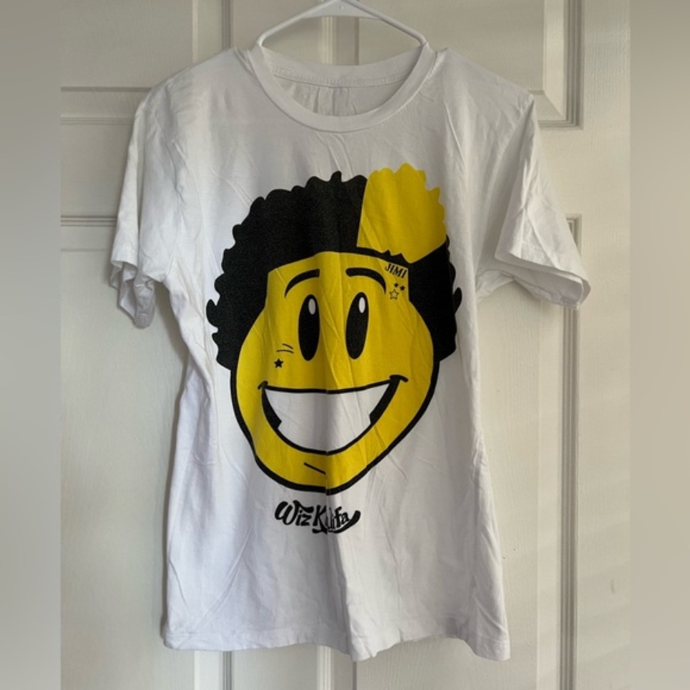 WIZ KHALIFA T-shirt Smiley Face Shirt -- White